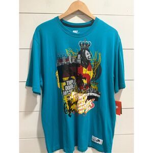 NWT Nike Mens LeBron King James Triple Double Machine Blue Basketball T-Shirt XL